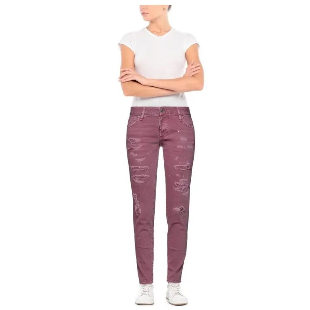 DSQUARED2 Skinny Dan destroyed jeans in dark pink $667